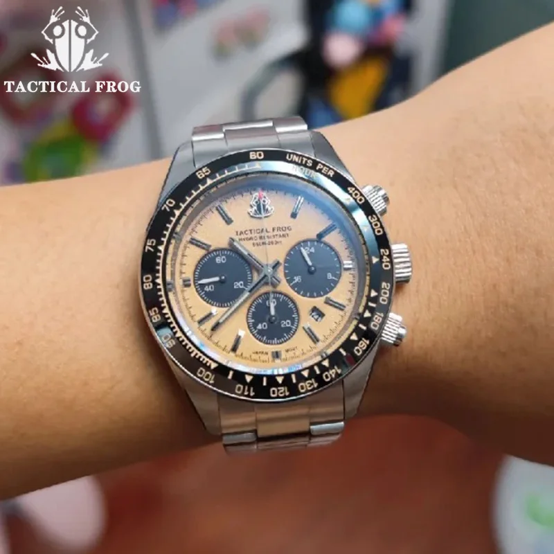 Jam tangan Diver kodok taktis pria, arloji gerakan Quartz tenaga surya VS75, kronograf C3 Super bercahaya, gelang tahan karat 20Bar jam tangan menyelam