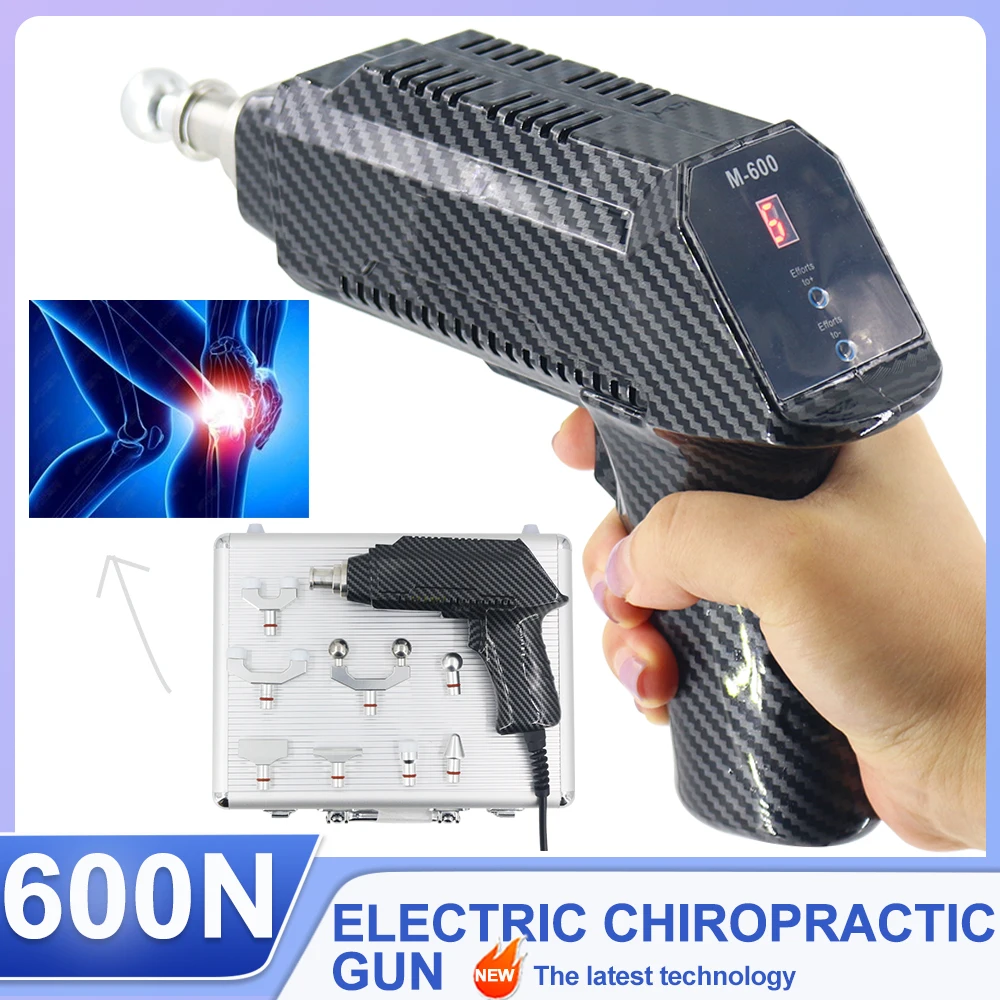 

Новый электрический коррекционный пистолет 600N, регулируемый импульсный массажер для позвоночника и шеи, портативный инструмент для хиропрактики