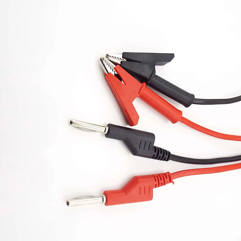 Double End Alligator Clip cord 4mm Banana Plug Test lead Wire Line Electrical Voltage Crocodile for Multimeter DIY Testing A3
