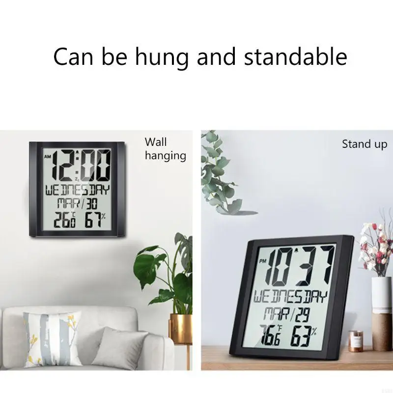 45be Digital Day Clock for Extra Thermeter Hygerometer Calendar Desk