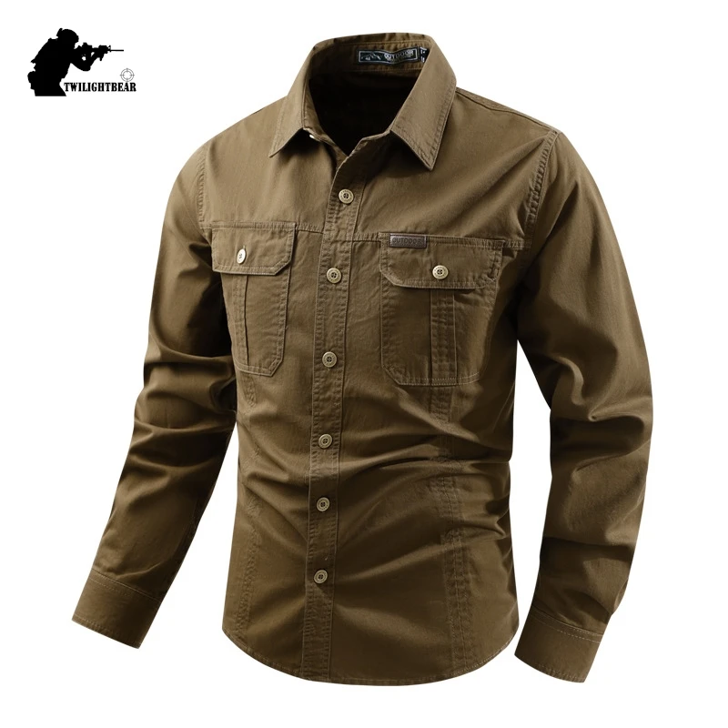 

New Men's Casual Shirt 5XL 6XL Male Overshirt 2020 Military Cotton Shirts Men Brand Clothing Leisure Shirt Blouse AF1388