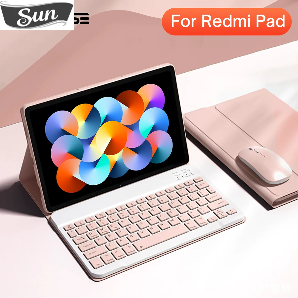 

Чехол с магнитной клавиатурой для Redmi Pad 10,61, чехол для планшета Xiaomi, Bluetooth, совместим с мышью, русской и корейской клавиатурой