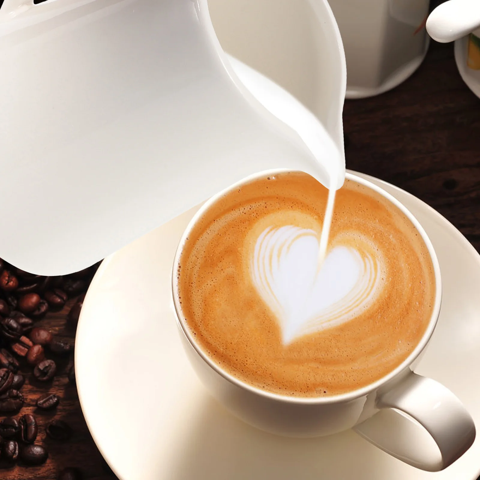 

Ceramic Milk Pitcher Solid Color Heat Resistant Portable Coffee Creamer Jug Sauce Container Small Household Syrup
