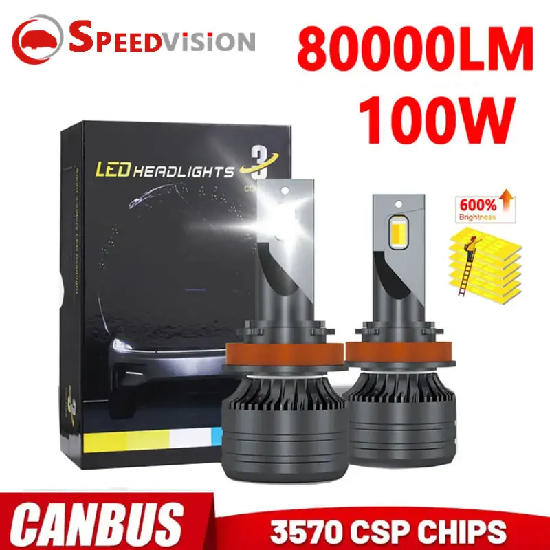 

H7 LED Canbus H4 Лампа Turbo Bi Projetor Lens 6000K Противотуманные фары для автомобильных ламп H1 H11 HB3 9005 HB4 9006 Автоматическая лампа для фар