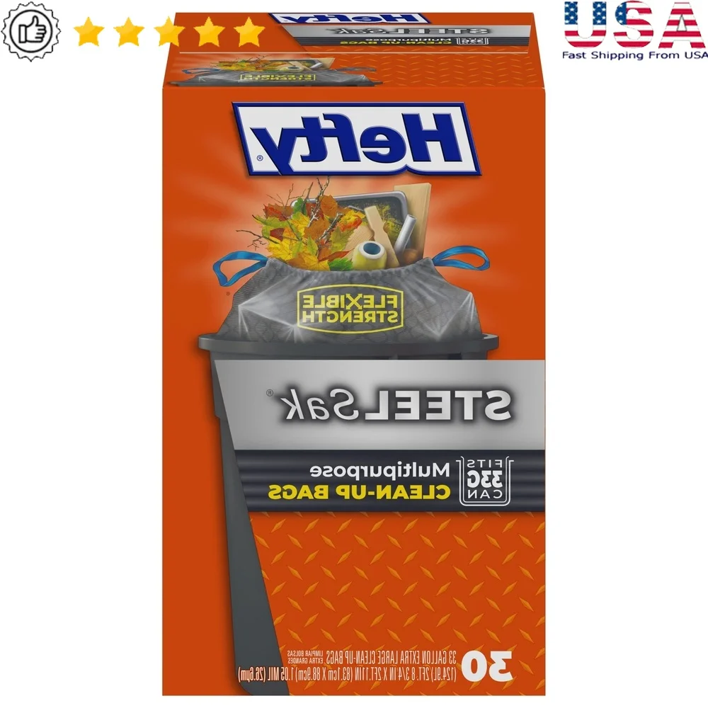 

Сверхмощные мешки для мусора, 33 галлона, мешки для мусора на шнурке, устойчивые к запаху, проколам, очень толстые мешки для мусора, 30 шт.