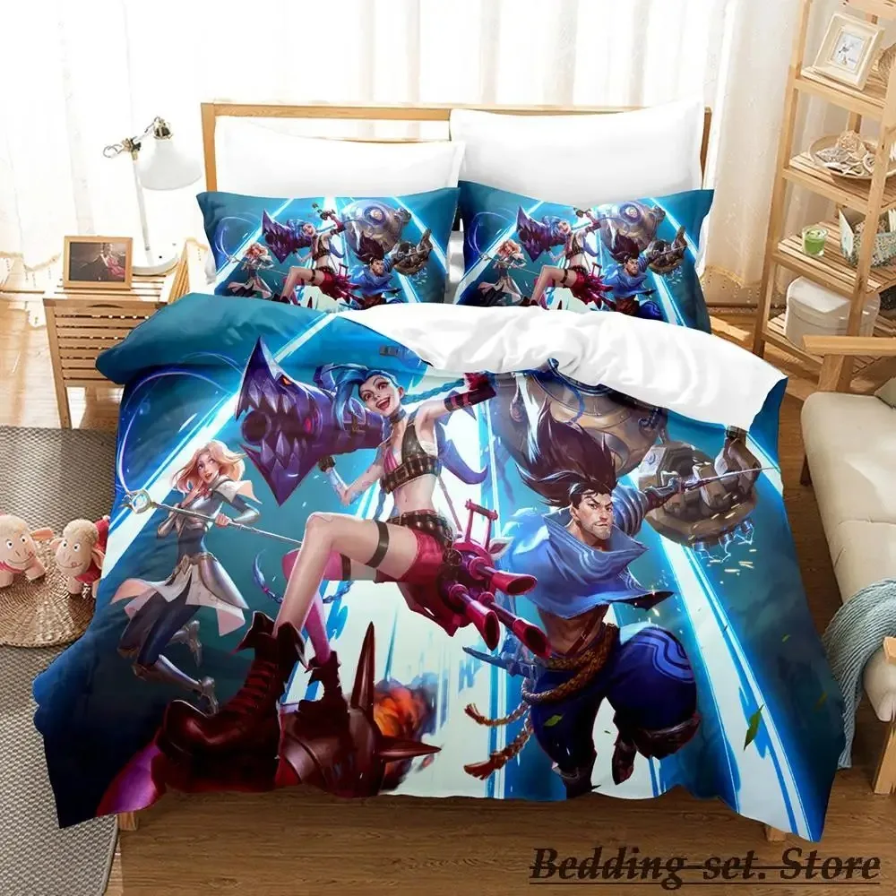 

Game League of Legends Wild Rift Bedding Set Single Twin Full Queen King Size Bed Set Adult Kid Bedroom Duvetcover Sets Anime