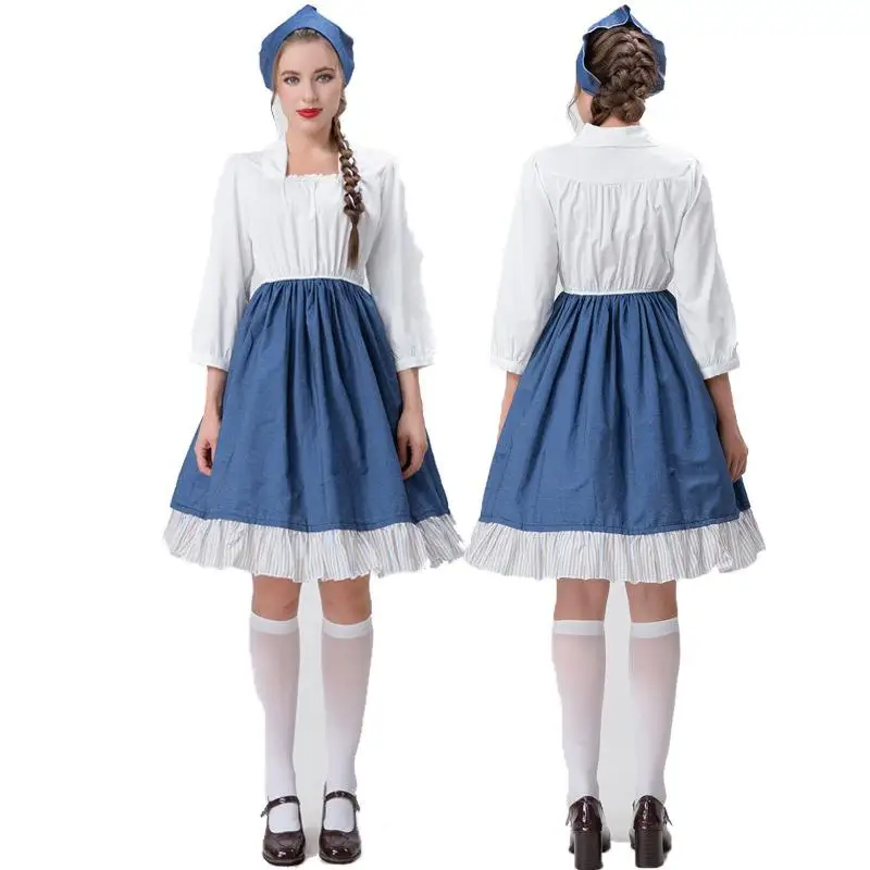 

Adult loween Cos Performance Costume Renaissance Colonial Period Rural Sle Outfit Theatre Stage Ethnic Women's Hanfu