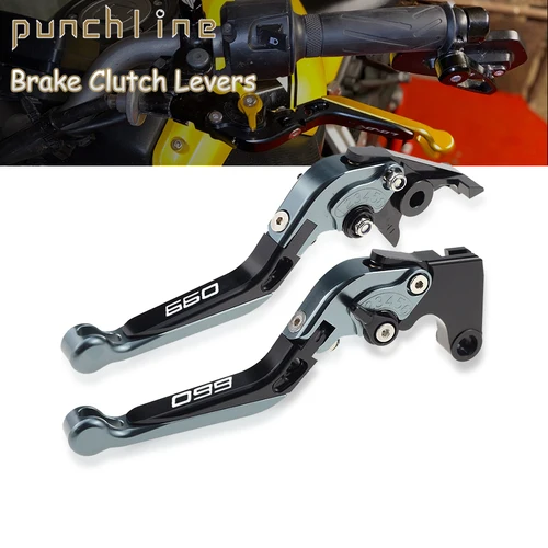 Imagen 1 del producto Manijas de embrague compatibles con Tiger 660 Sport 2022-2024 para Trident 660 2021-2024 Daytona 660 2024 palancas de freno extensibles plegables