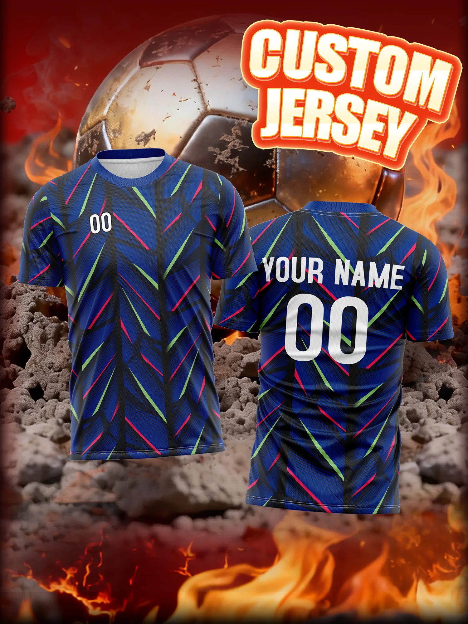 

Футболка для футбола с индивидуальным изображением, номером и именем, из ткани средней плотности, обеспечивающая комфорт на весь день.