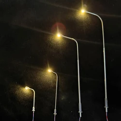 Clearance 10pcs 1:64-200 scale Model street light 3V Street Lamp Lighting Single Head Warm White Light Lamppost Train Layout