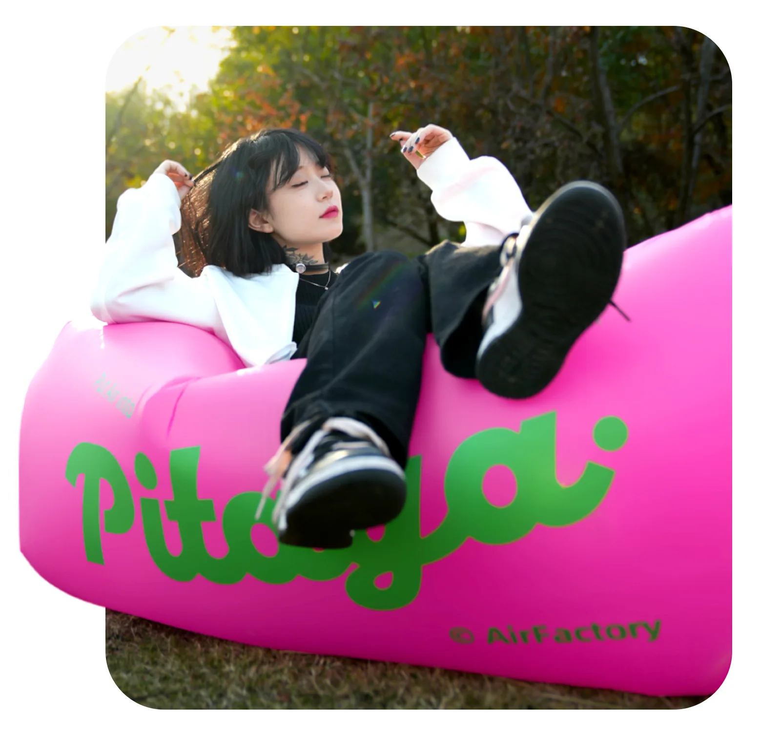 

Inflatable sofa outdoor picnic camping inflatable portable air cushion recliner