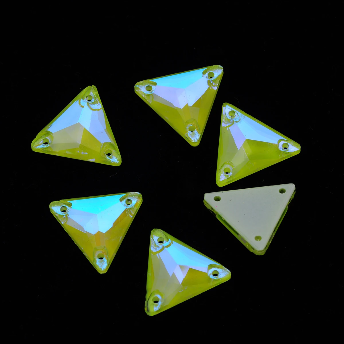 3270 Dreieck 16mm Fluoreszierende Leuchtende Neon-Acryl-Strasssteine für Jacken, DIY-Schmuck und Kleider – Detail 7