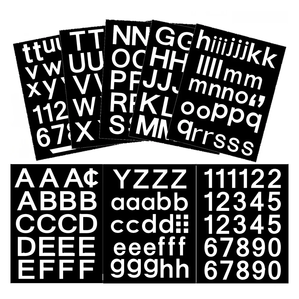 8 Sheets Self-Adhesive Vinyl Letters Numbers Kit Mailbox Numbers Sticker for Mailbox Signs Window Cars Address Number