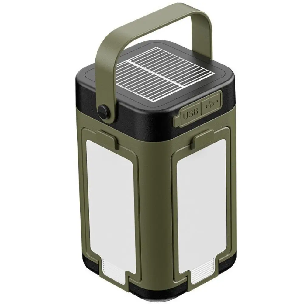Durable Multifunctional Camping Lantern Large Capacity Solar Rechargeable Portable Light 4-Leaf Foldable Emergency Light Outdoor