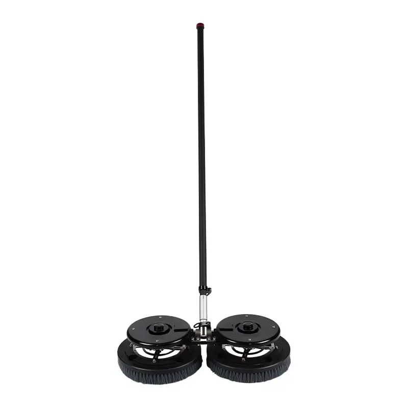 Latest Non Electric Safe Efficient Double Brush Solar Panel Cleaner Wireless Hydro Photovoltaic Cleaning Tool