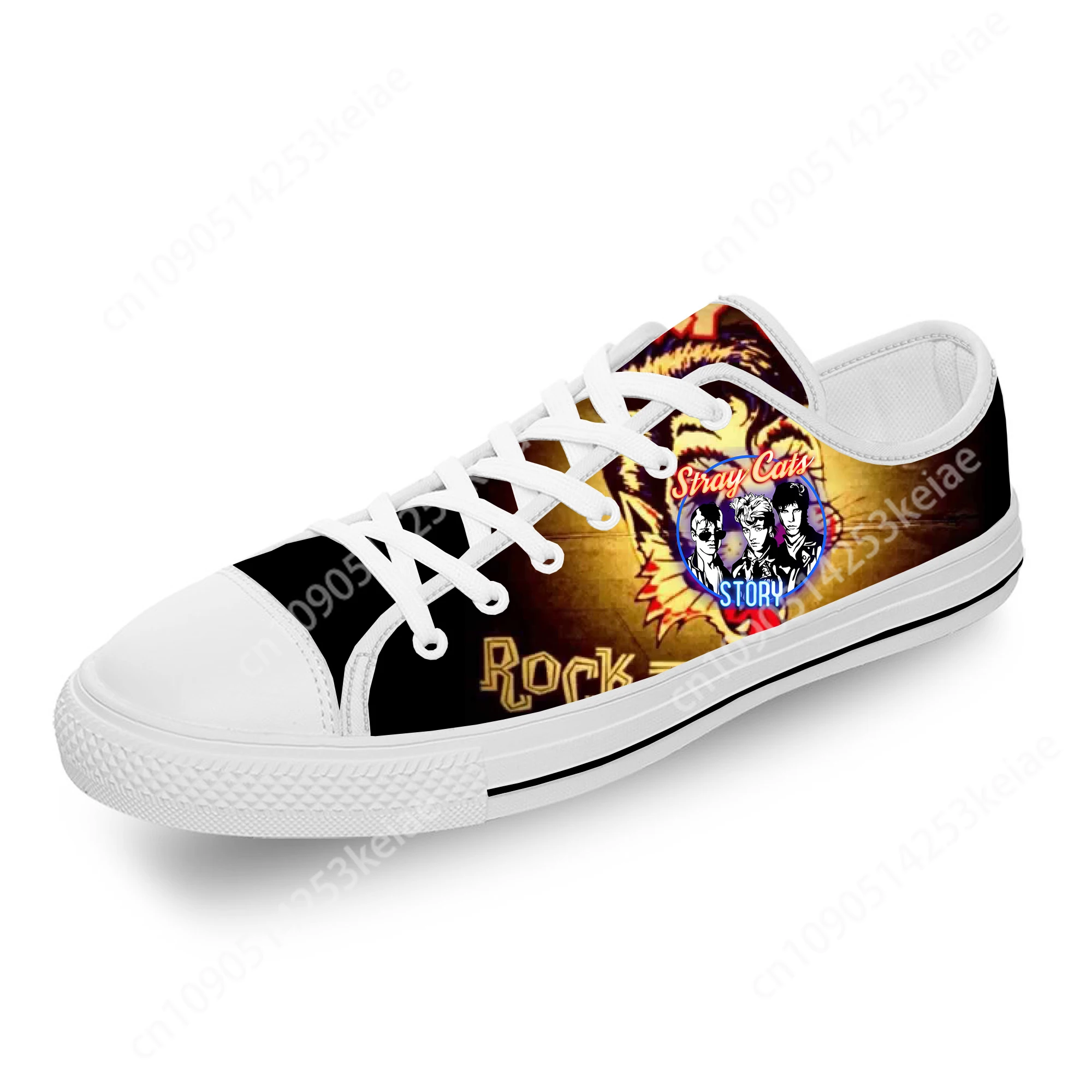 STRAY CATS White Low Top Sneakers Mens Womens Teenager Casual customized Shoes Canvas Custom Shoes Cosplay DIY Lightweight shoe image 2