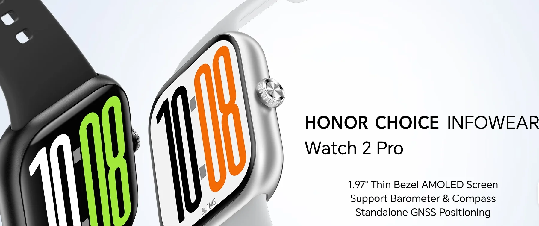 HONOR CHOICE INFOWEAR Watch 2 Pro 1,97" AMOLED-Display mit Schlankem Rahmen S Autonomes GNSS Unterstützt Barometer und Kompass – Detail 4