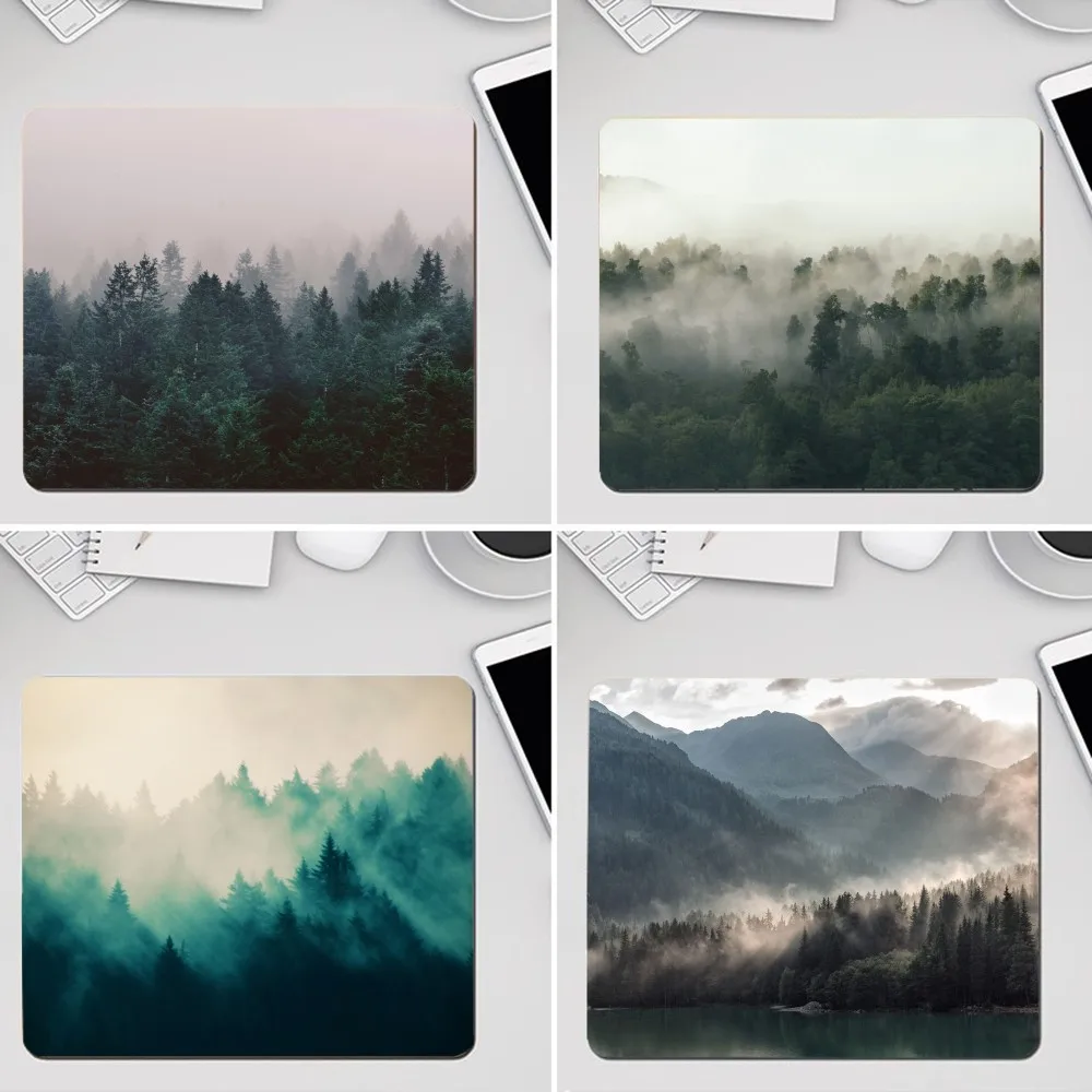 

Foggy Green Forest Mousepad 25x29cm Small Gaming Mouse Pad Gamer Desk Mat Keyboard Pad Decoration Mause Pad Office Desk