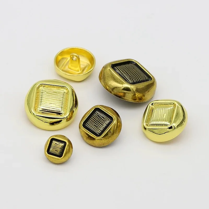 

Fashion Premium Flat Striped Square Mushroom Metal Buttons Alloy Hand Sew Fasteners for Coat Suit Shirt Decoration