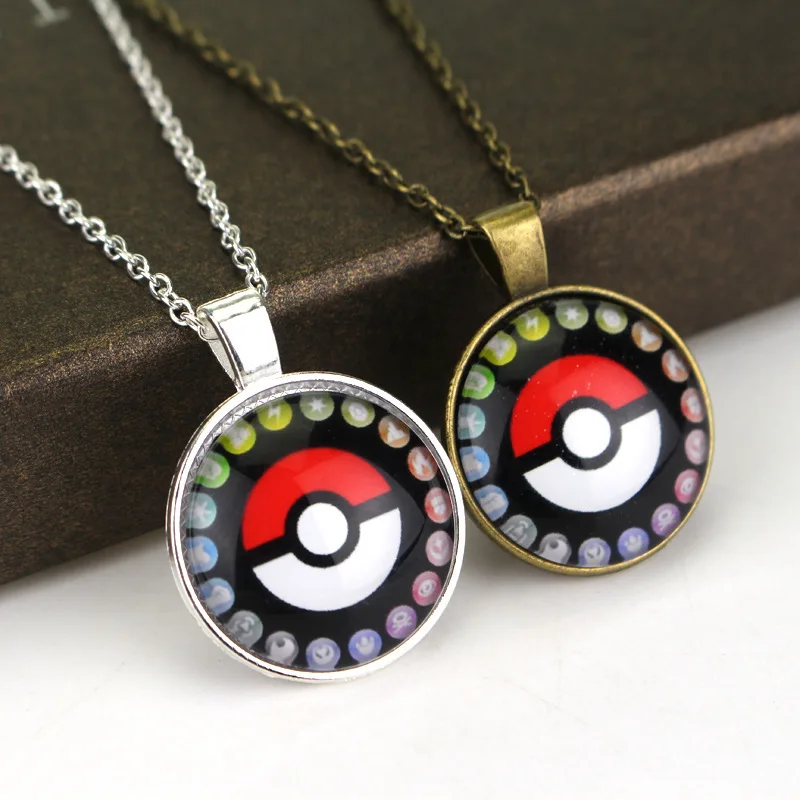 Anime Pokemon Figure Poke Ball Pendant Necklace Cartoon Pokémon Periphery Pikachu Jewelry for Women Men Gifts