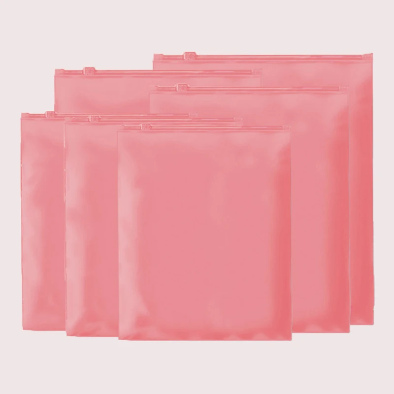 TETP 100Pcs Pink Zipper Bags Travel Home Storage Packaging Organizer Gift T-shirt Clothing Dustproof With Air Hole Wholesale