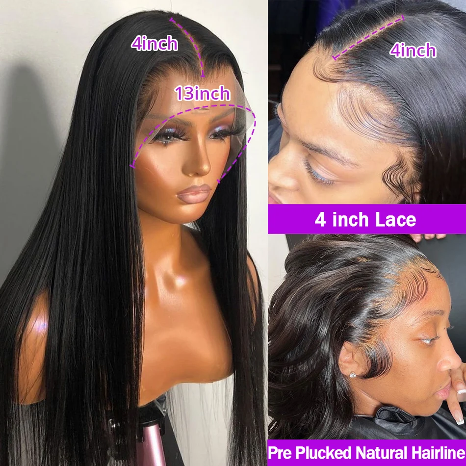 Melodie 13X4 HD Lace Front Wig Human Hair 13x6 Transparent Bone Straight Human Hair Wigs Preplucked For Women Brazilian Remy