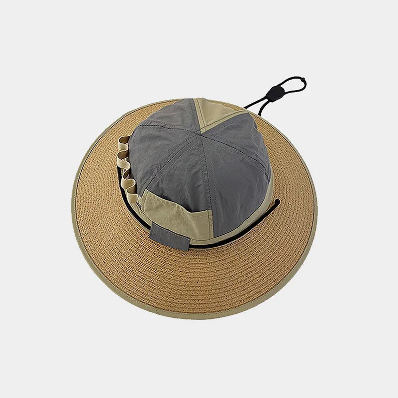 Visor Cap Ultraviolet-proof Sun Protection Fishing Cap With Drawstring Summer Cap Bucket Hat Sun Hat Western Cowboy Hat