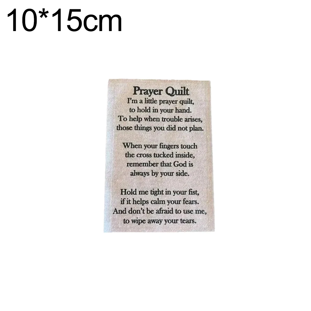 Prayer Quilt Text Panel Sewing Accessories Kit Inspirational Christian Poem Fabric Patches DIY Craft Supplies Faith Pocket Quilt
