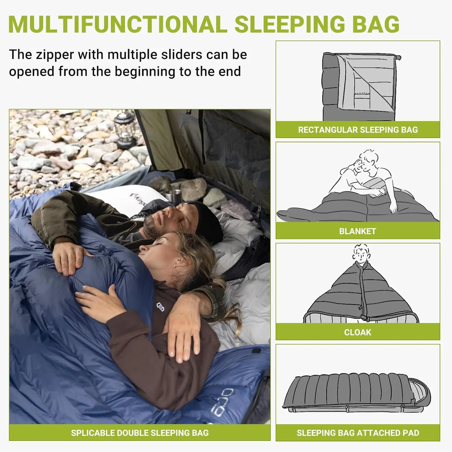 Down Sleeping Bags for 650/700 FP, Ultralight 3 Season Cold Weather & Warm Sleeping Bag for Backpacking, Compact Sl