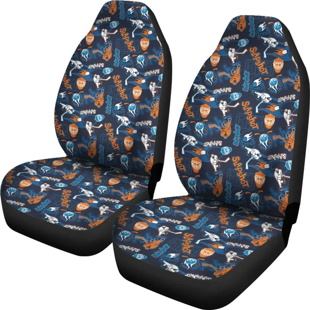 Pattern Print Hockey Seat Cover Car Seat Covers Set 2 Pc, Car Accessories Car Mats