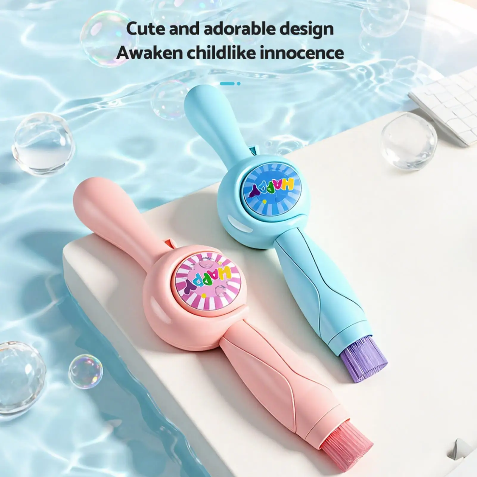 Machine interactive rechargeable de bulles de brouillard avec des lumières colorées baguette magique de bulle pour les enfants de 3 ans et plus de fête d'anniversaire de vacances