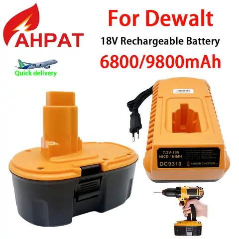 Dewalt DC9096 DE 9503 DW 9095 9096 9098 XRP 무선 드릴 도구 스크루 드라이버 배터리 용 18V 12.8Ah 교체 용 배터리