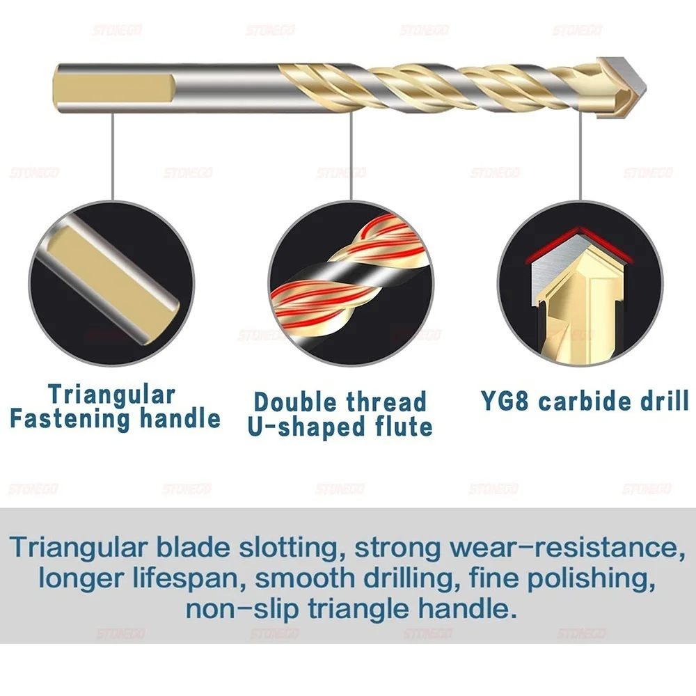 1/5/7PCS 콘크리트 플라스틱 부드러운 금속 타일 유리 나무 벽 거울 세라믹 벽돌 벽에 대 한 벽돌 드릴 비트 6mm/8mm/10mm/12mm