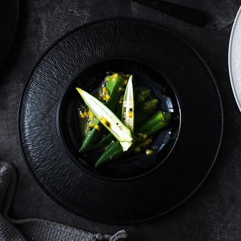 dishes, ceramic noodles, restaurants, hotel packages, artistic conception dishes, light luxury cold dishes and shallow dishes.