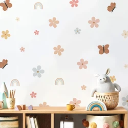Boho aquarel bloemen regenboog vlinder kinderkamer muurstickers voor kinderkamers woonkamer decor muurstickers behang