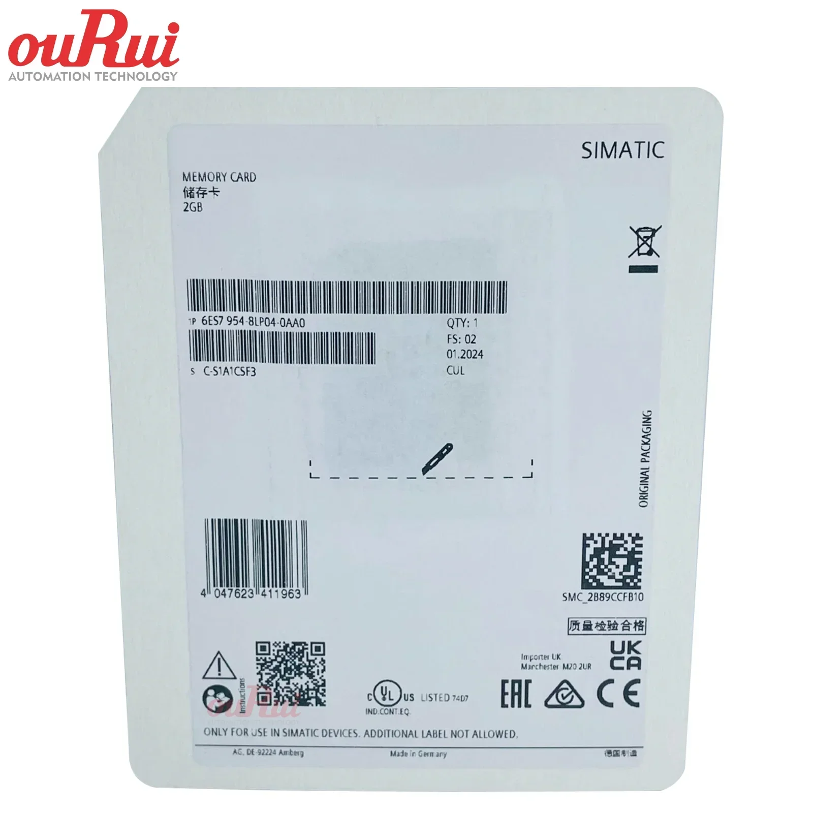 Brand New 2 GB SIMATIC S7 6ES7 954-8LP04-0AA0 PLC Programmable Memory Card Industrial Control PAC Dedicated Programming 1 Year