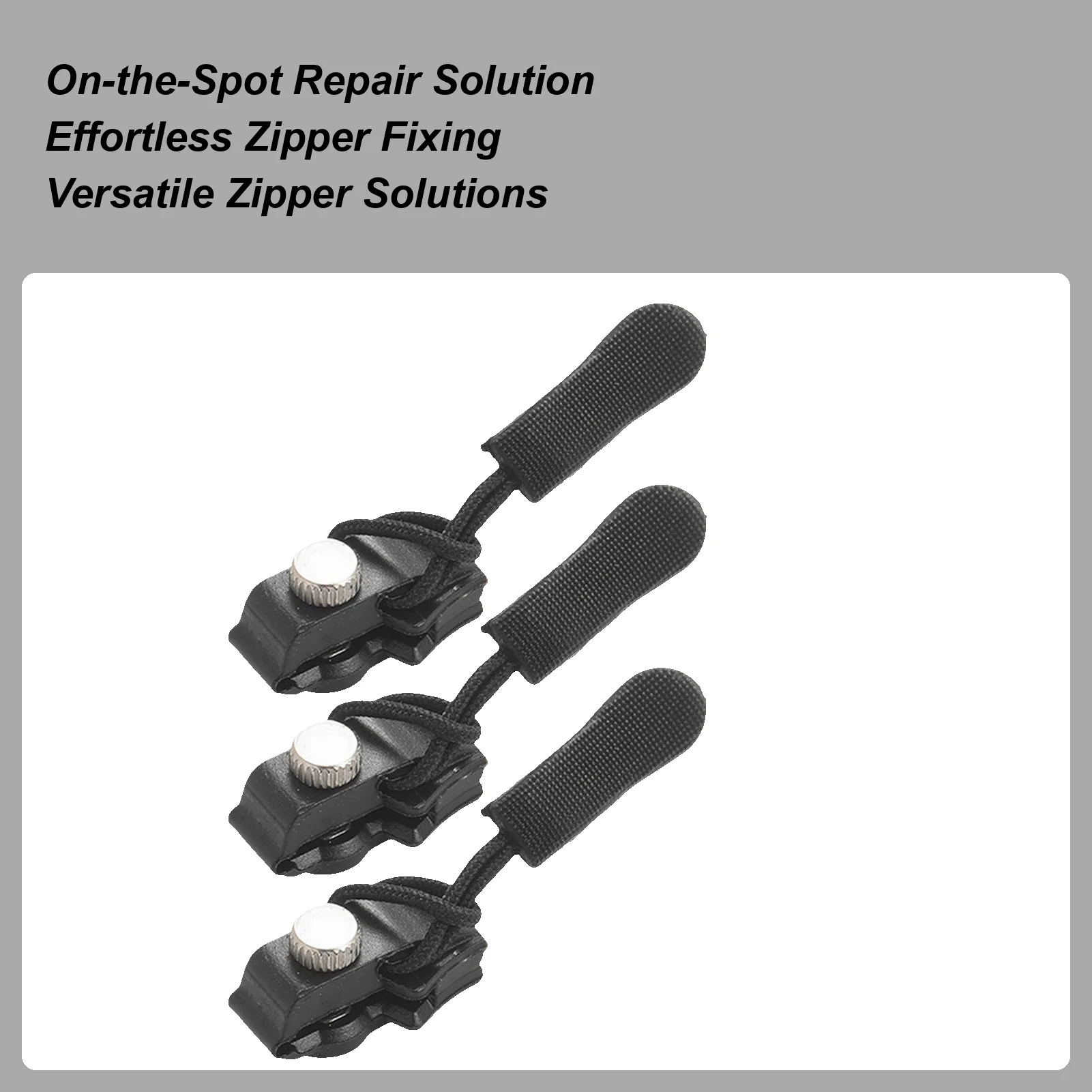 Zipper Fixer 3-Piece Detachable Universal Puller Pull Slider Zipper Repair Kit For Jackets For Coat Clothing Jeans Boot Bag