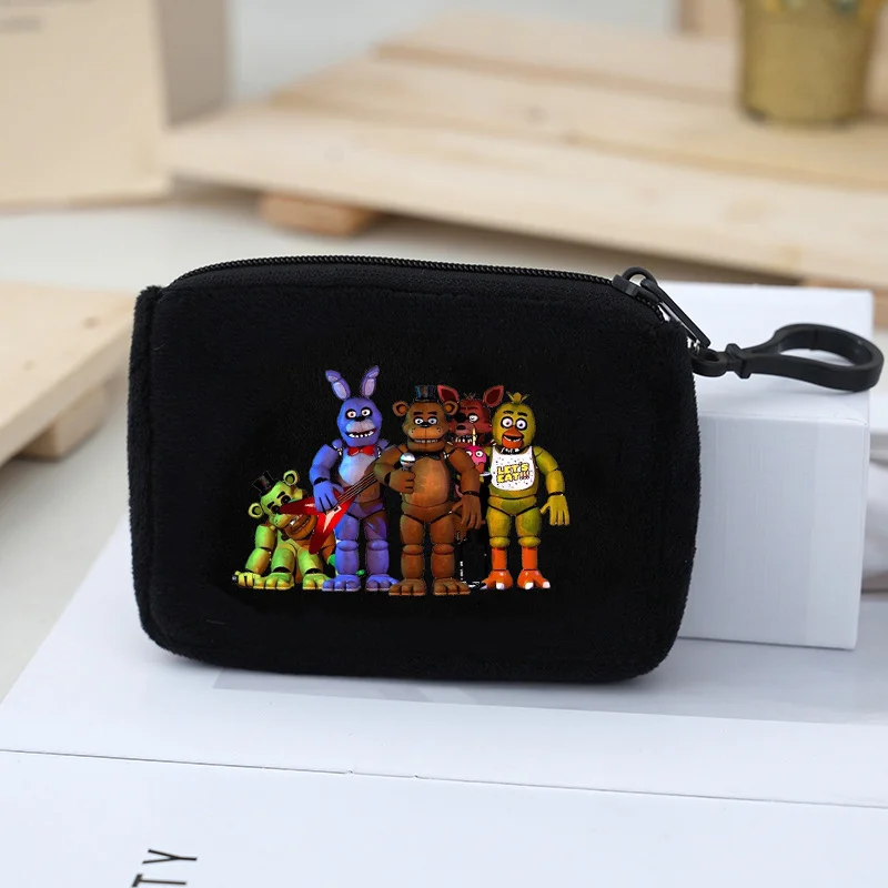 Кошелек-монетница FNAF: Мягкий, милый картхолдер, сумка для карт Five Nights at Freddy's, крутой брелок для ключей, подвесные аксессуары, квадратный кошелек на молнии для мужчин и женщин