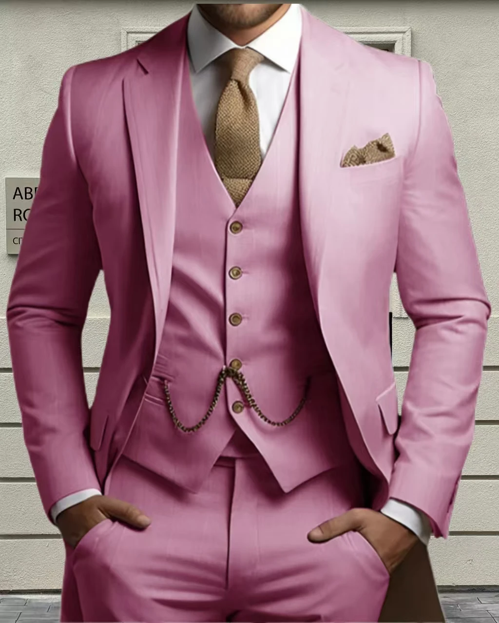 

Formal Men's Suits for Groom Tailored three-piece suit Wedding Groom Tuxedo Slim Fit Male Fashion Suit Evening Party Banquet