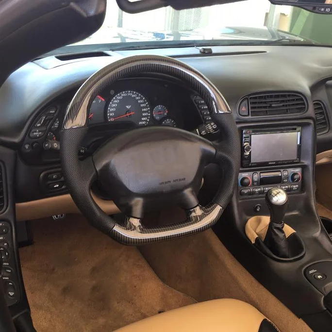 

Рулевое колесо из углеродного волокна для Chevrolet Corvette C5 Z06 97-04, замшевое D-образное