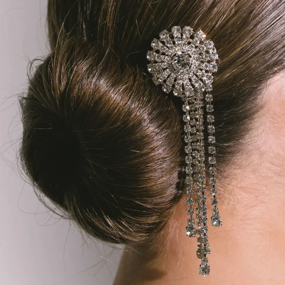 Crystal Rhinestone Sunflower Hair Comb Headband Tiara Hairpin For Women Bride Party Wedding Bridal Hair Accessories Jewelry