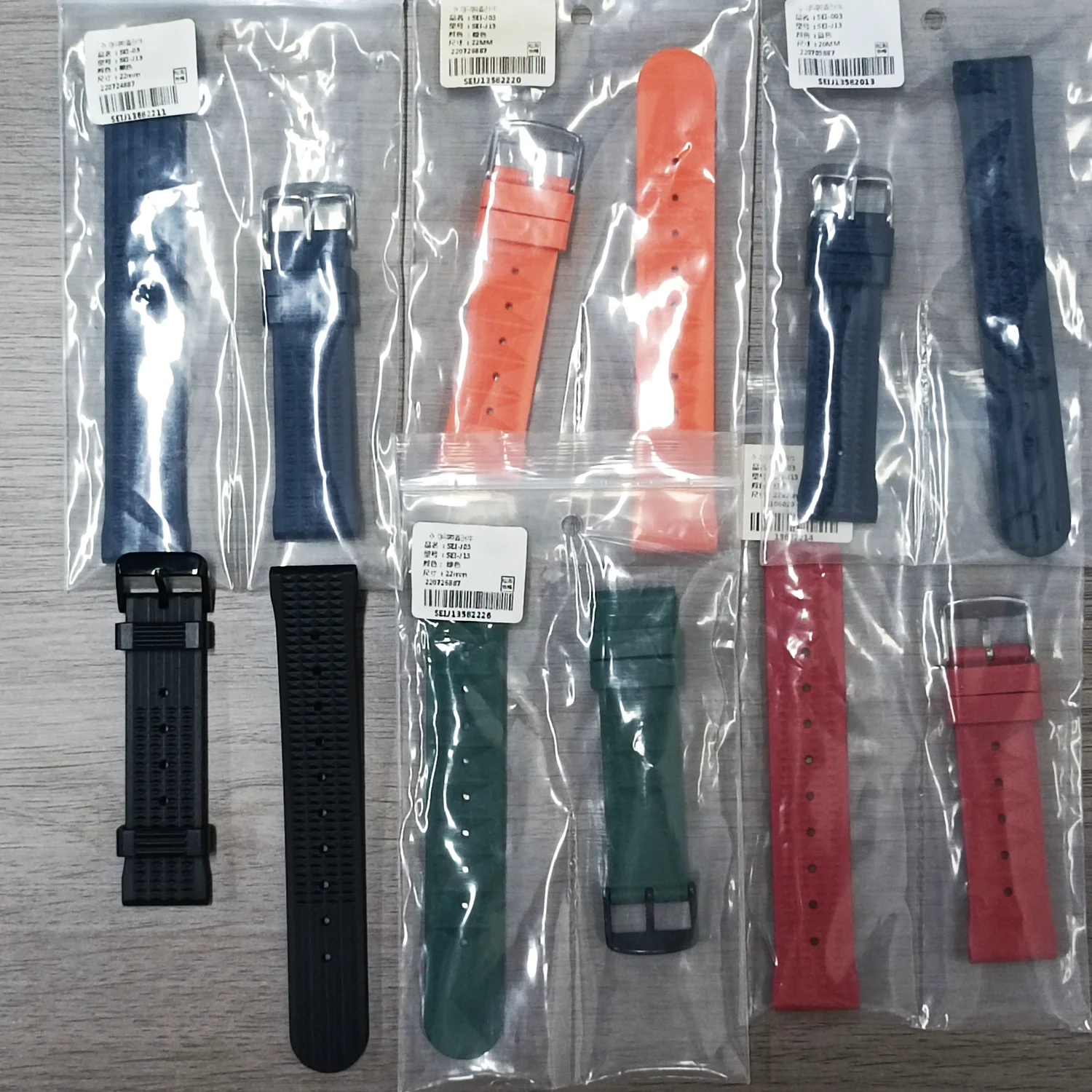 22mm Rubber Watch Band For Seiko Soft Rubber Watch Strap Waterproof Replacement Universal Watchbands