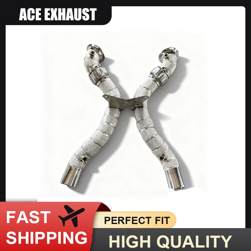 

ACE Exhaust Downpipes for Ferrari 488 Spider/GTB/Pista 3.9T V8 High Quality SUS304 Downpipe with Heat Shield Exhaust Systems