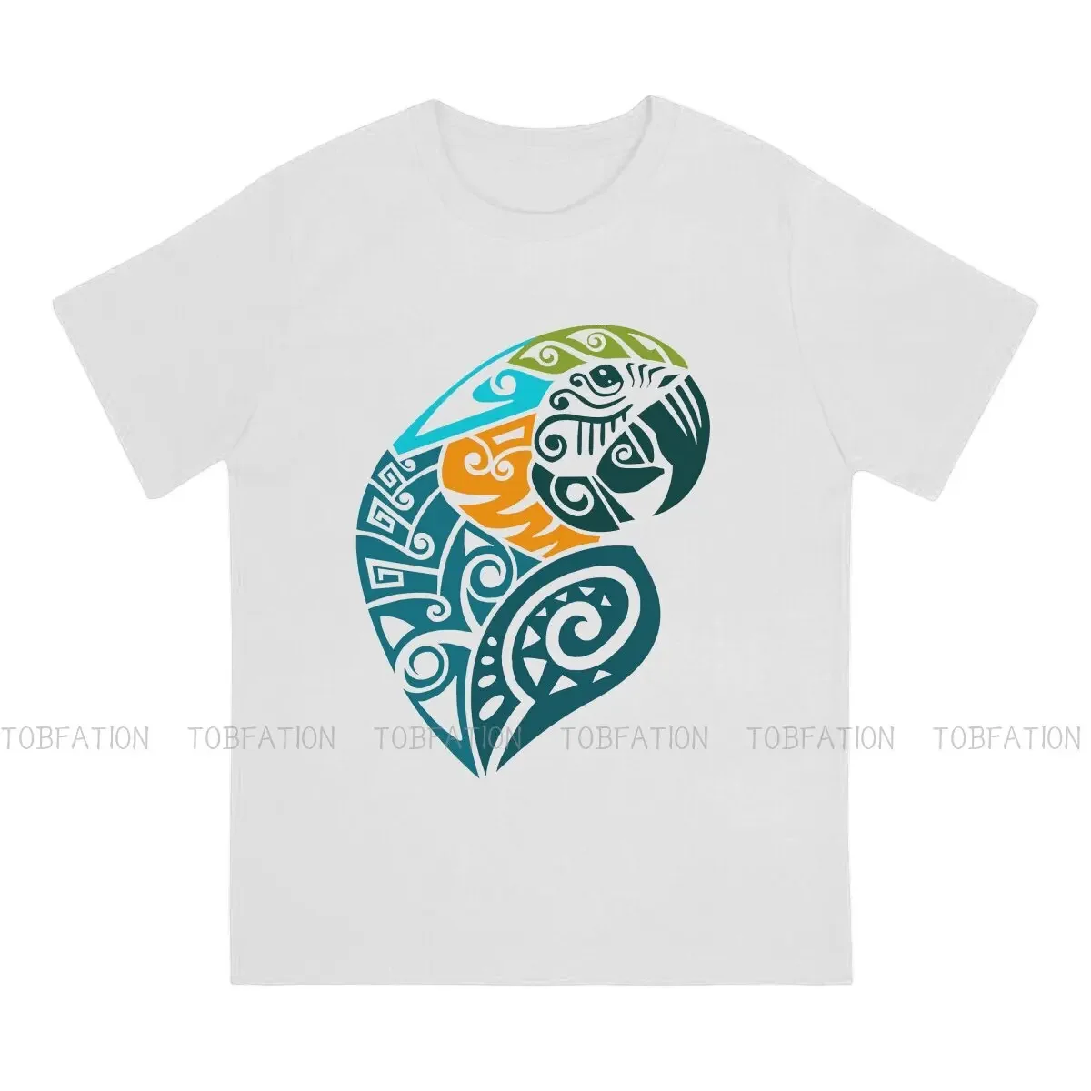 Blue and Gold Macaw Tribal Tattoo Classic Graphic TShirt Parrot Animal Style Streetwear Comfortable T Shirt Men Tee