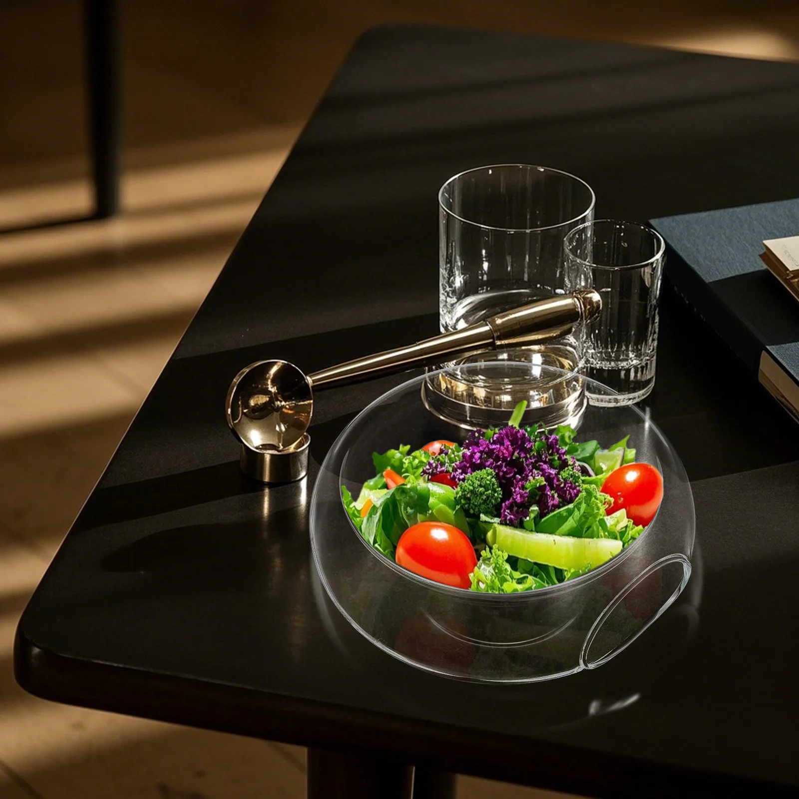 

Creative Molecular Cuisine Glass Salad Bowl Heat Resistant Transparent Fruit Vegetable Serving Bowl for Restaurant