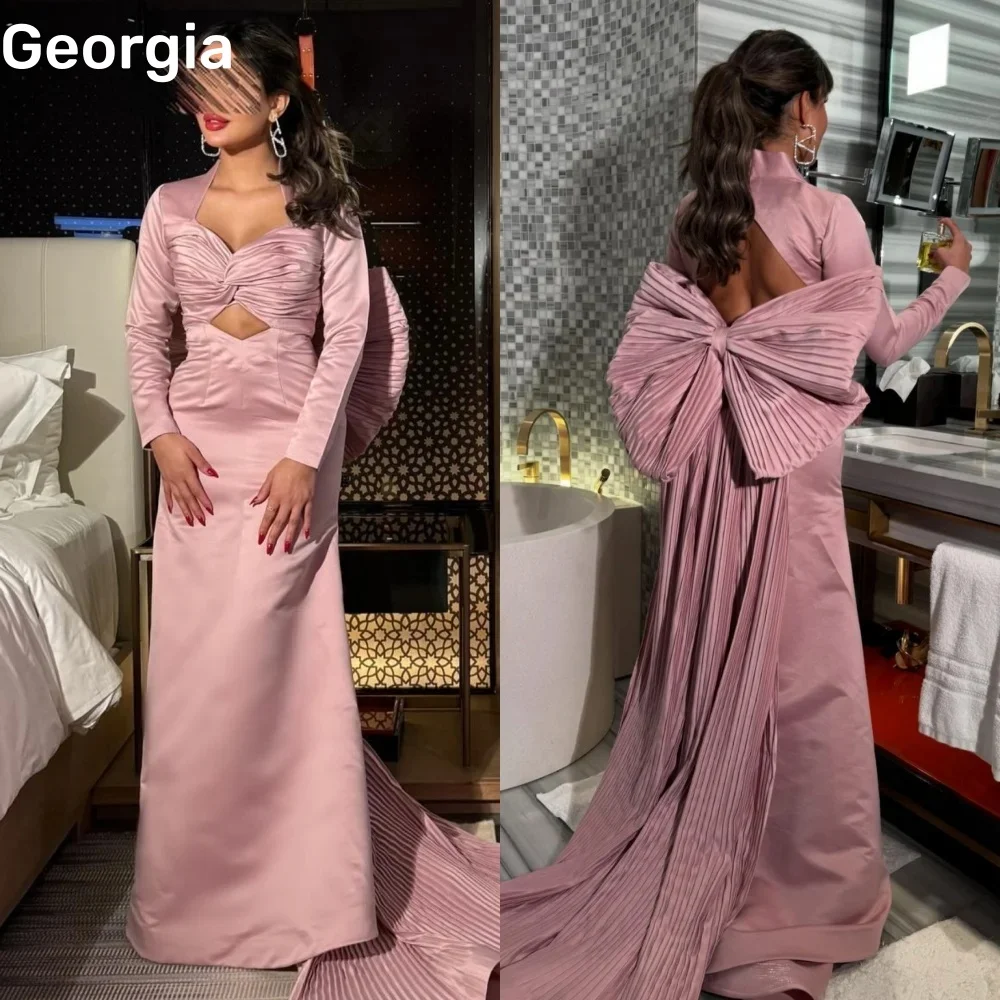 

Evening Dress Customize A-Line Square Neckline Floor-Length Elegant And Pretty Women'S Dresses Pink Ruffle Zipper Up Cocktail Dr