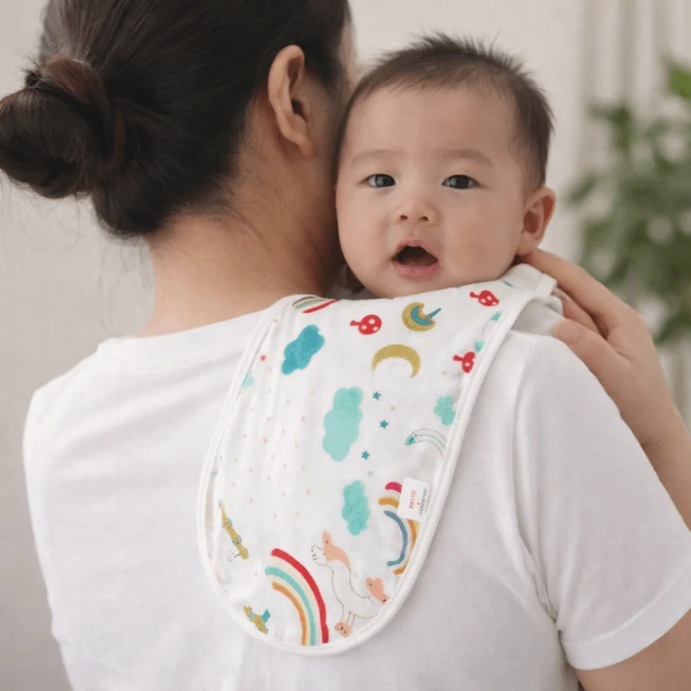 

Gauze-Cotton Baby Drooling Bib Soft Material High Absorbent Toddlers Teething Towel Sweat Absorb Skin Friendly Baby Nursling Bib