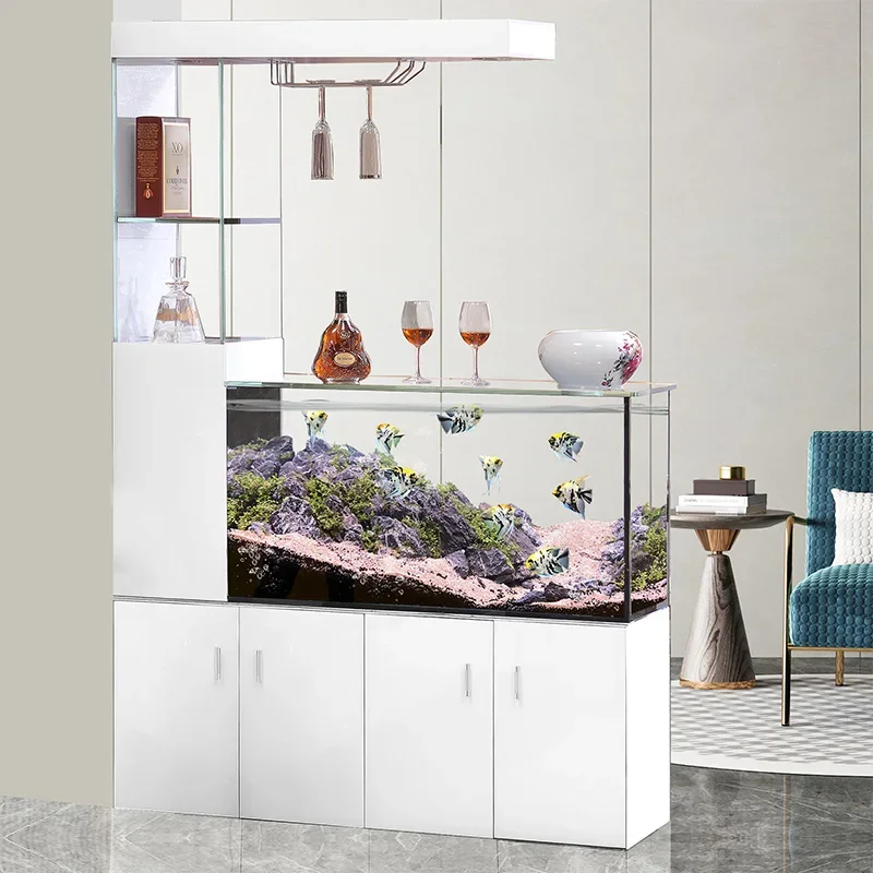 Fish tank intelligent entrance landscape side filter living room partition household small integrated water-free aquarium
