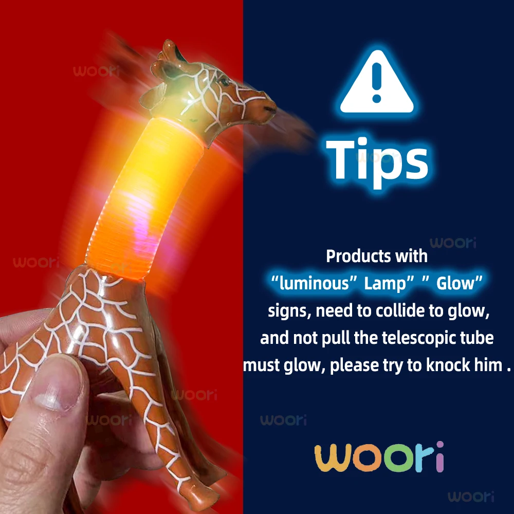 Ovly Pop-Lámpara de Caracol de tubo, juguete luminoso de luz LED, tubo superior de burbujas de bolas, tubo de descompresión, juguete antiestrés para