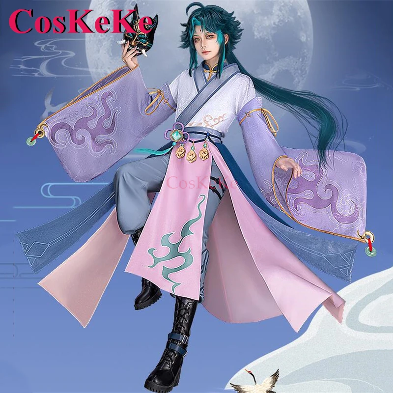 CosKeKe Xiao Cosplay Game Genshin Impact Costume Cloud Sea Wild Crane Skin Fashion Uniforms Activity Party Role Play Clothing